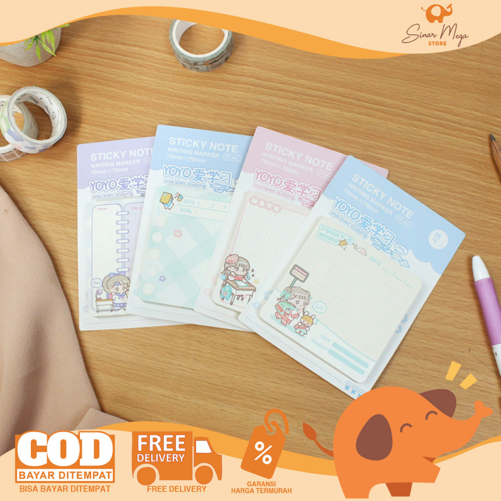 

Yoyo Loves Studying Sticky Notes / Kertas Memo Note Tempel Lucu