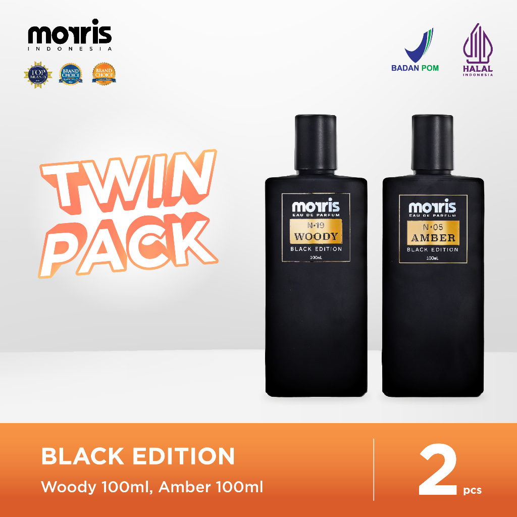 Morris Black Edition Parfum Pria 100 ml - Woody X Amber