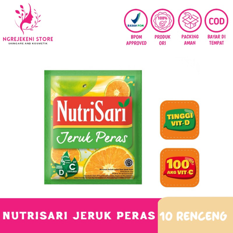 NUTRISARI JERUK PERAS 14g JUPE RENCENG ( ISI 10 ) MURAH 