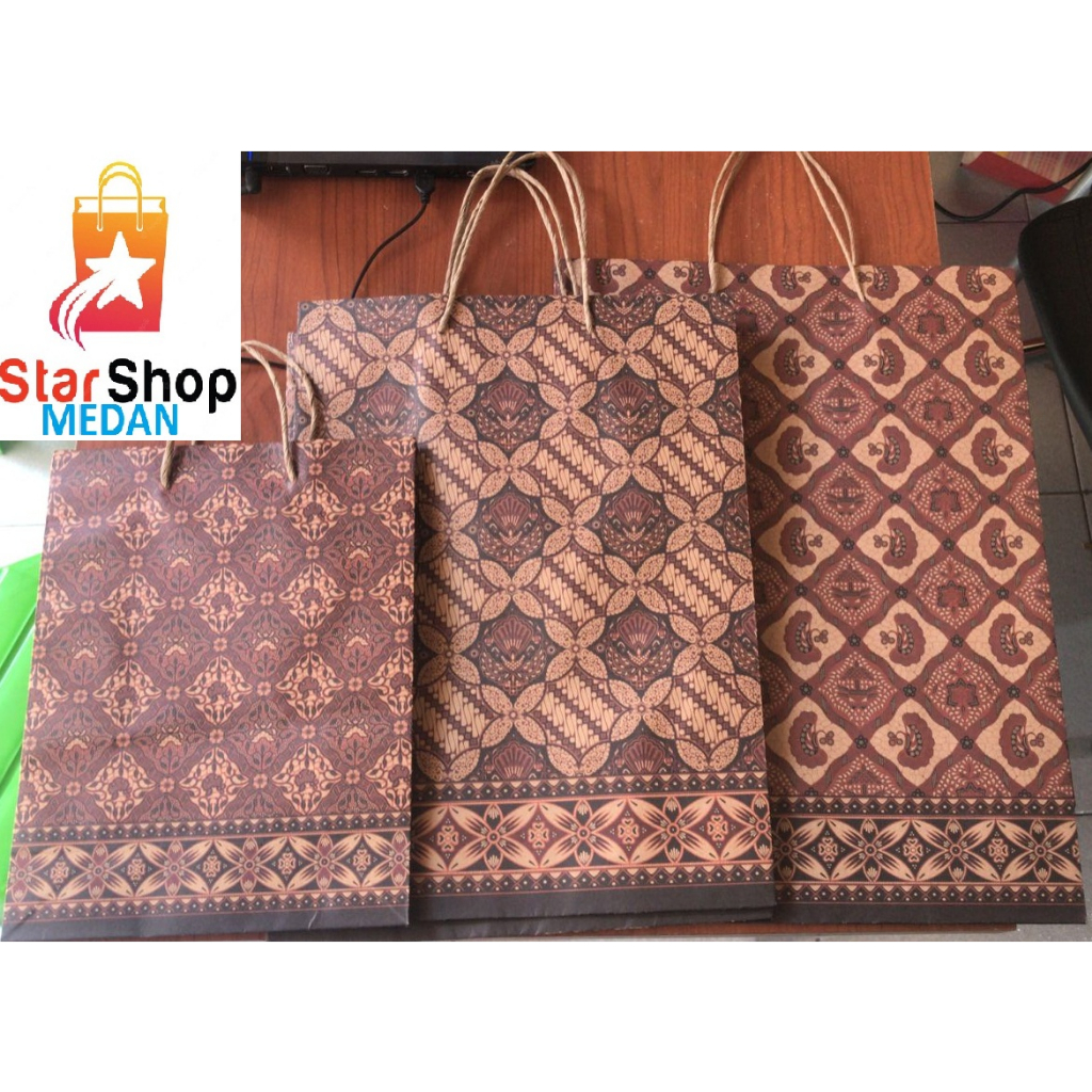 

PAPERBAG BATIK KRAFT MEREK KIKY size M - L - XL, CORAK CAMPUR RANDOM