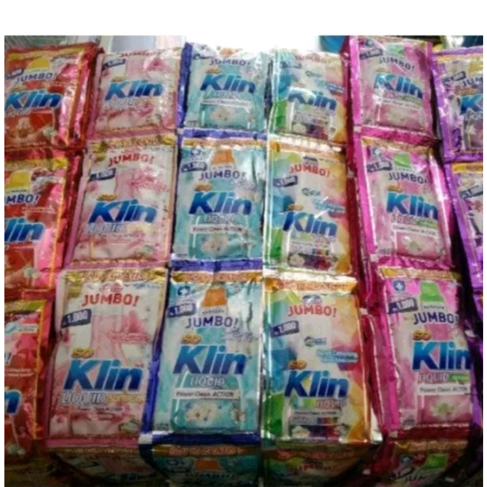 Soklin Cair 48ml Promo Kemasan - Kemasan 1 renceng 14 sachet ( Merah - Biru - Putih - Ungu - Pink - 