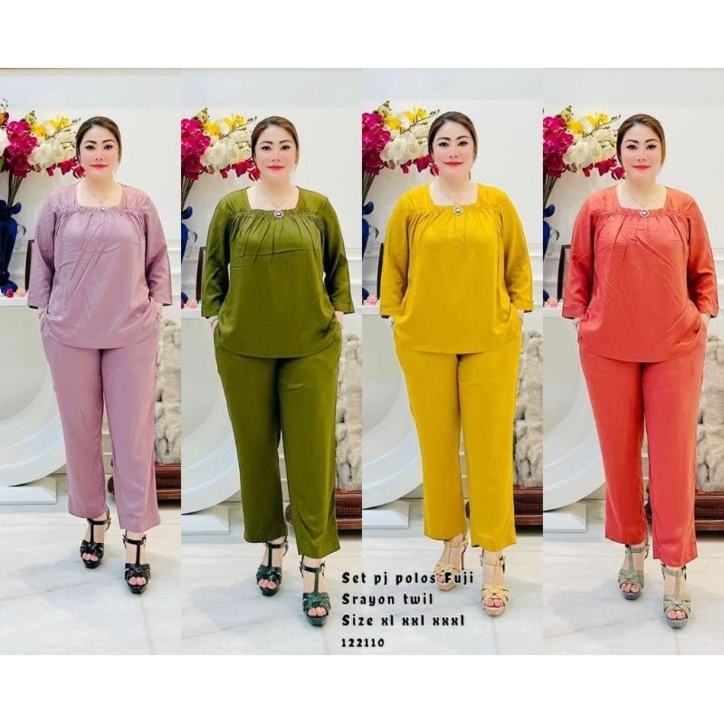 SETELAN RAYON TWILL POLOS KERUT DADA 122110 PREMIUM