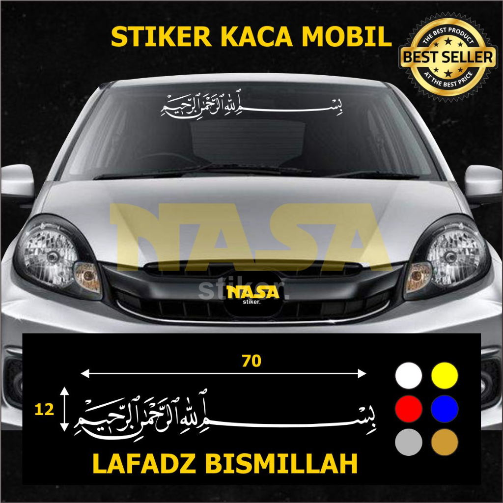 STIKER KACA MOBIL DEPAN BISMILLAH
