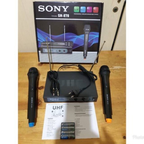 MIC WIRELESS DOUBLE SONY SN-878 MICROPHONE DOUBLE WIRELESS SONY TANPA KABEL