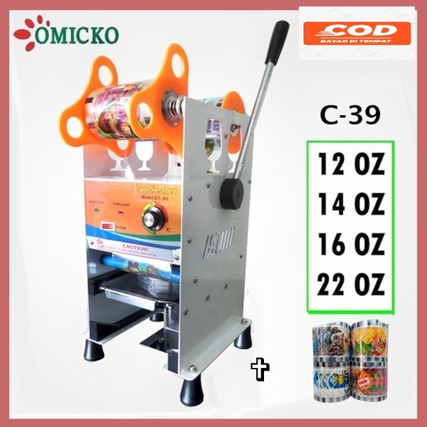 Omicko C39 PUTIH  Mesin Cup Sealer Press Gelas Plastik oz 22 fre PLASTIK CUP