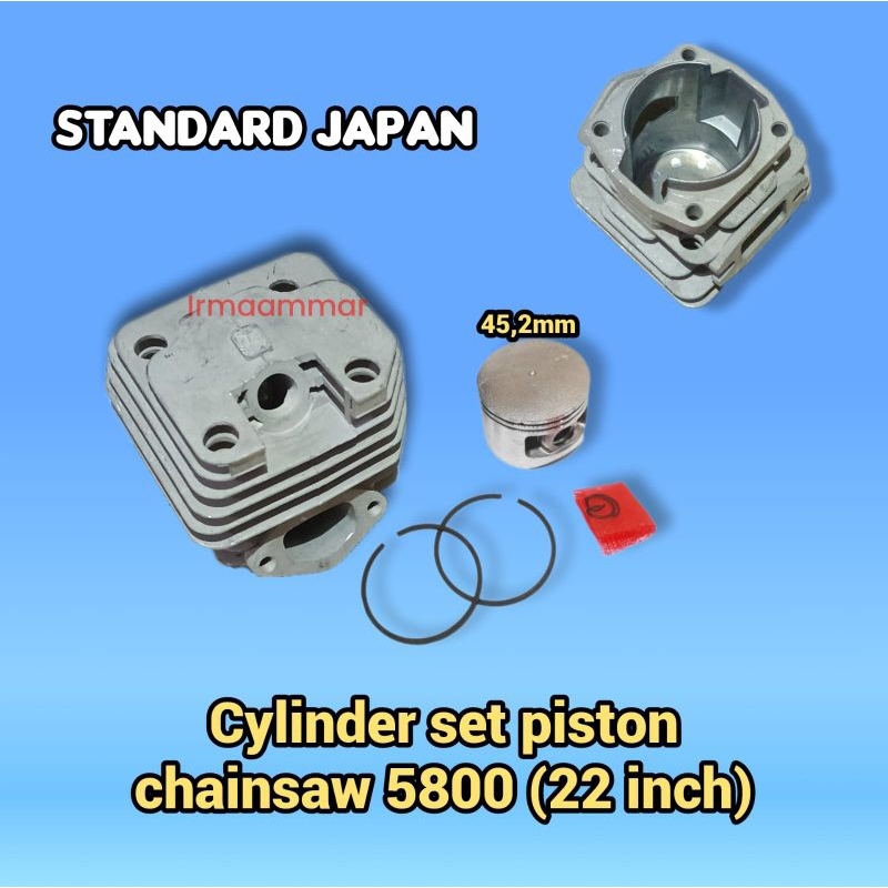 Cylinder blok set piston senso kecil mini 5800 (22 inch) - senso/sinso mesin gergaji kayu -silinder blok komplit
