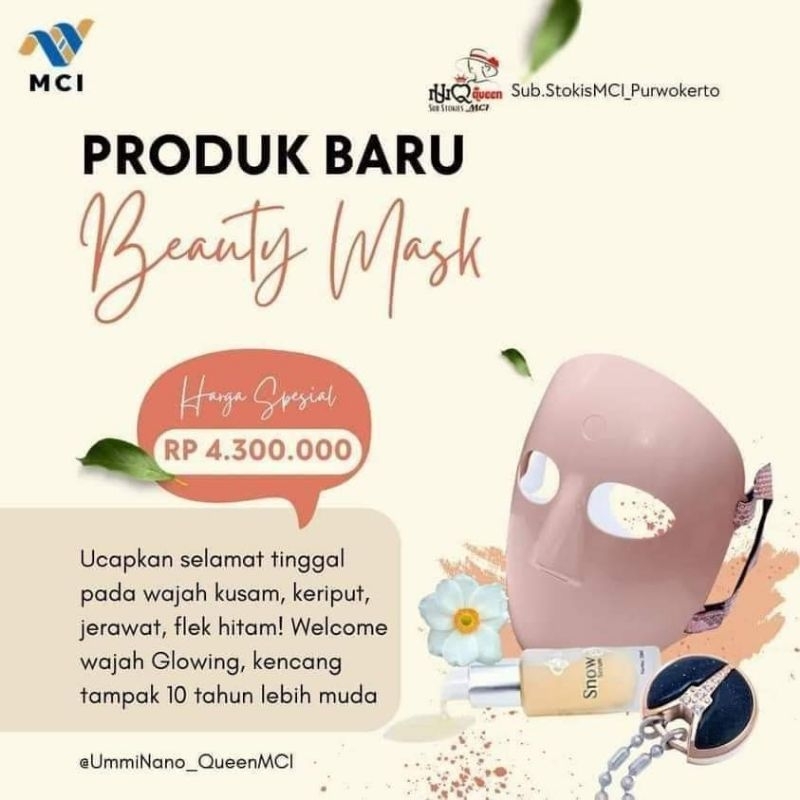 Beauty Mask MCI/Lumiface MCI + GRATIS 1 kalung senilai 1.650.000