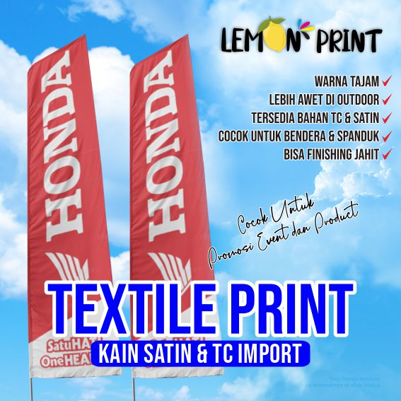 CETAK SPANDUK KAIN TC / BENDERA CUSTOM METERAN