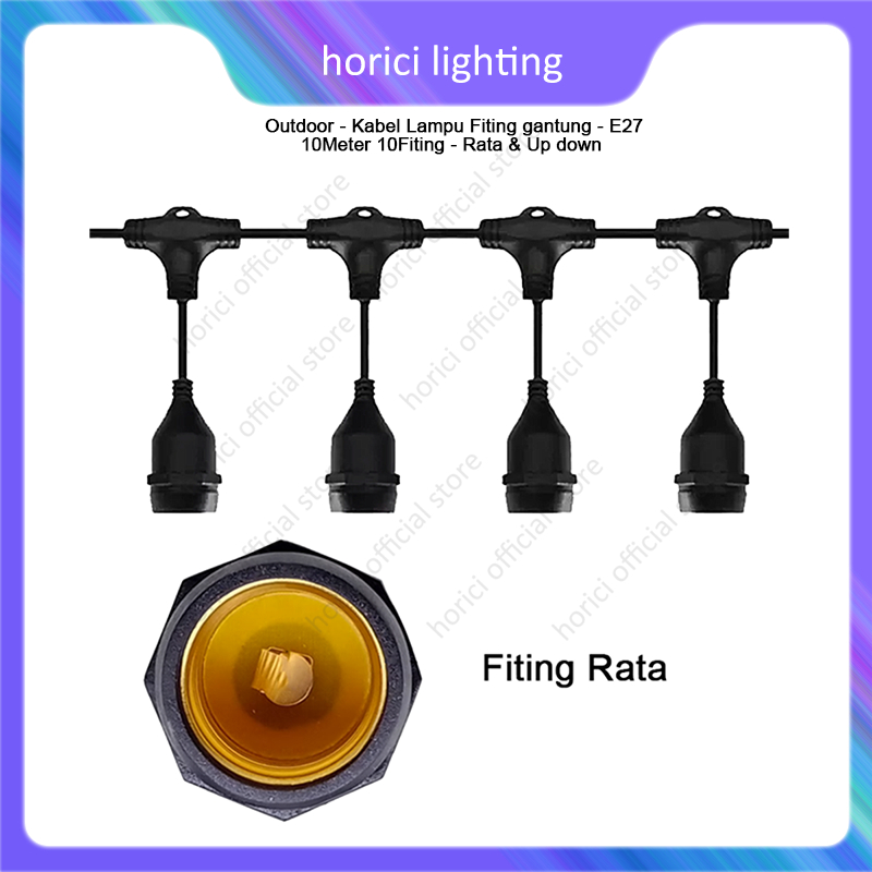 Horici Full 10Mter 10Fiting Kabel Fitting Lampu Gantung Outdoor Kabel Tembaga Lampu Gantung Cafe Dekorasi.