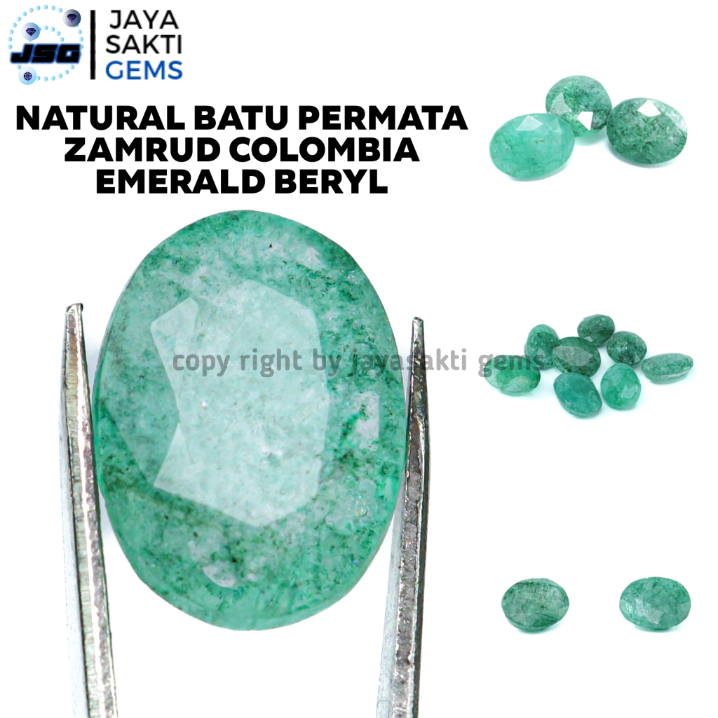 Natural Batu Permata Zamrud Colombia Emerald Berly