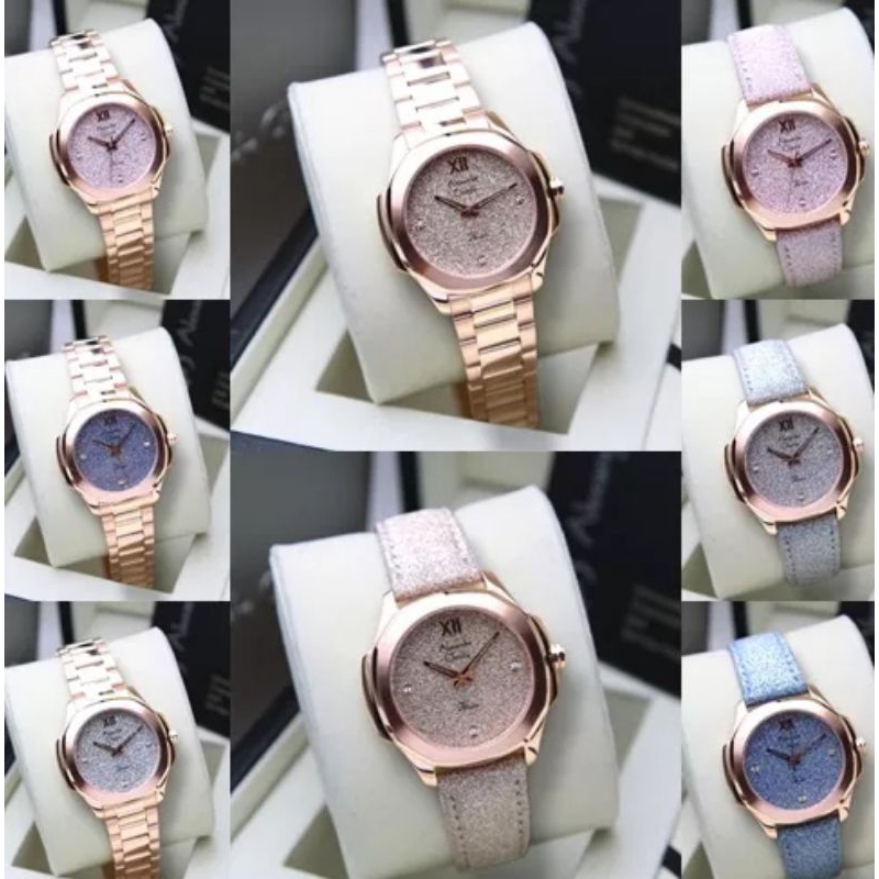 Alexandre christie 2a28 leather cewek original / jam ac 2a28 kulit glitter