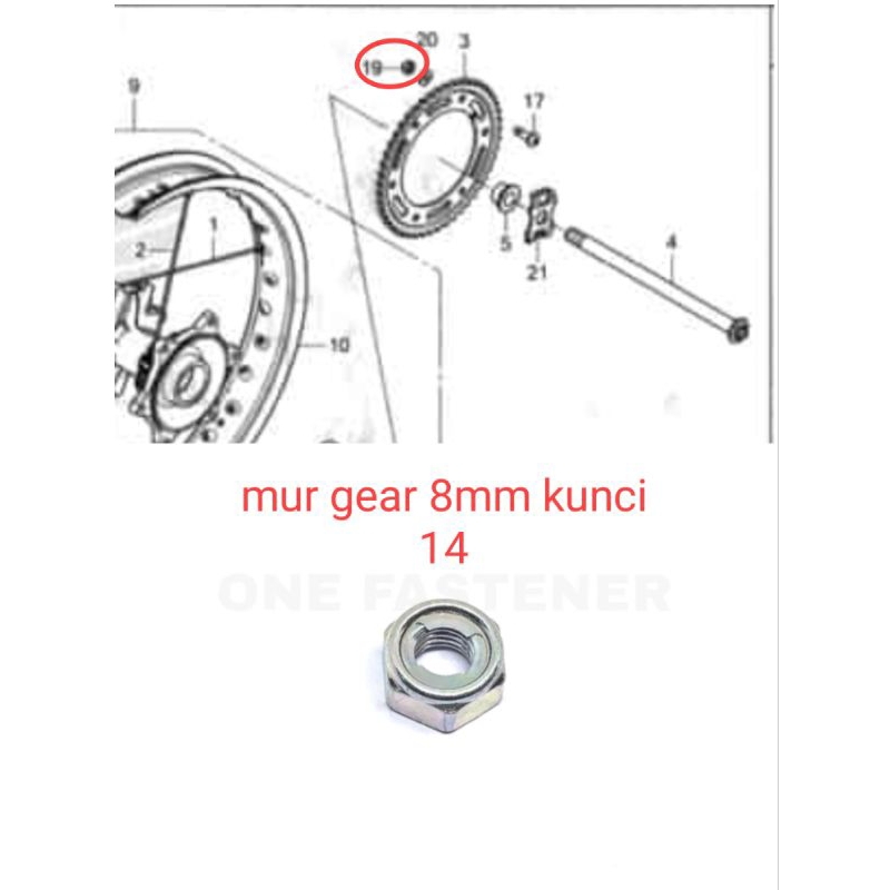 mur gear gir kunci 14 m8 crf150