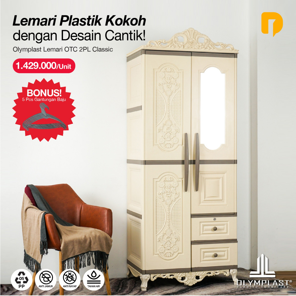 Olymplast Lemari 2 Pintu Classic