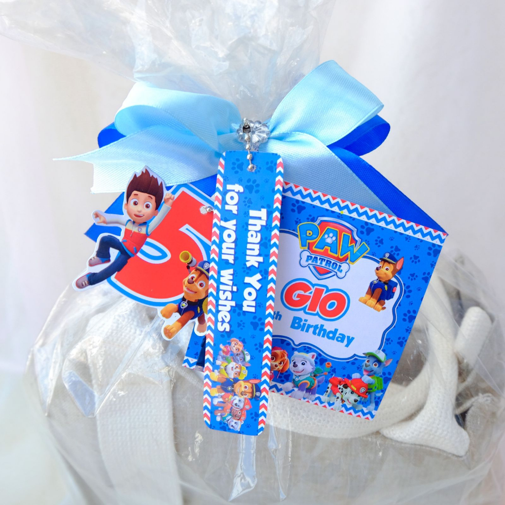 3 in 1 Paw Patrol Tag Card Birthday / Thanks Card Souvenir Parcel Hampers / Kartu Ucapan Ulang Tahun