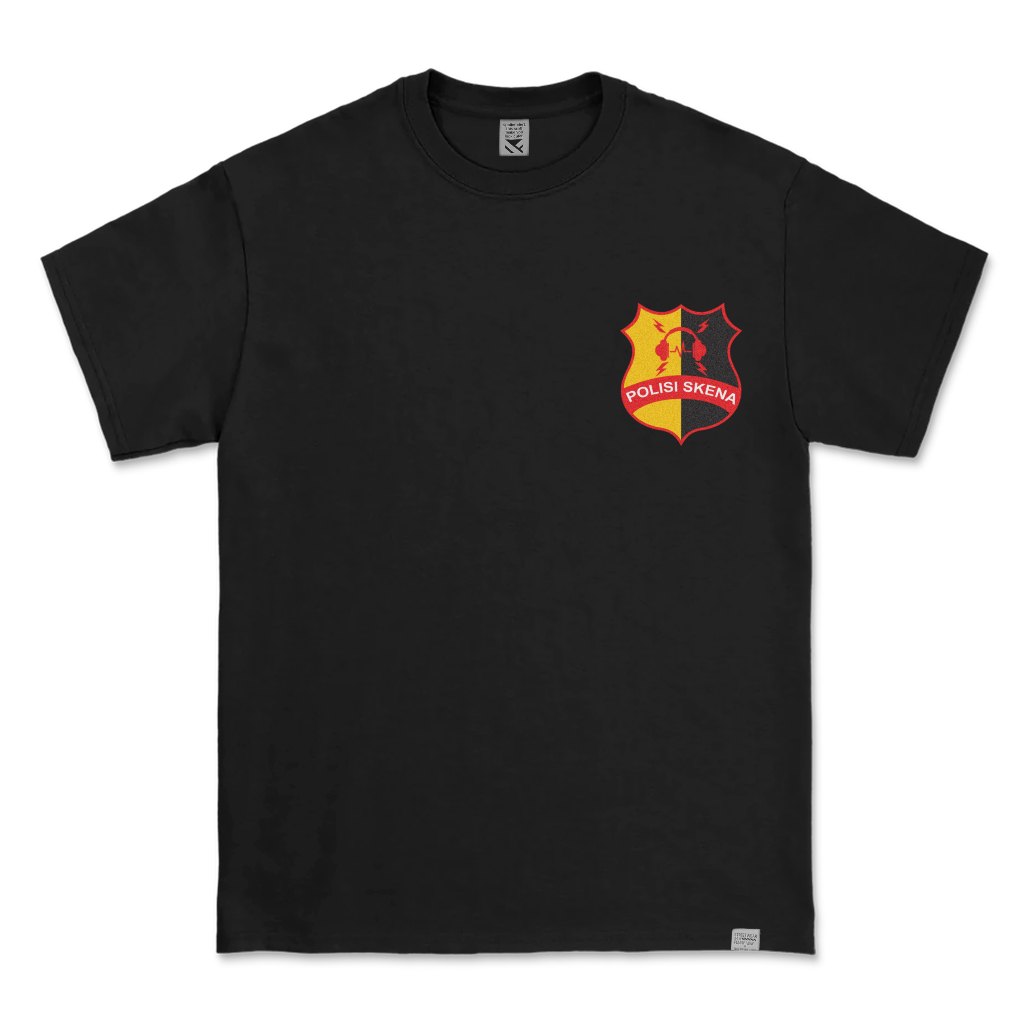 Kaos Distro Parodi Zerotwentytwo T-Shirt Polisi Skena Black | Baju Pria Parody Plesetan Band Gigs Festival Musik-1