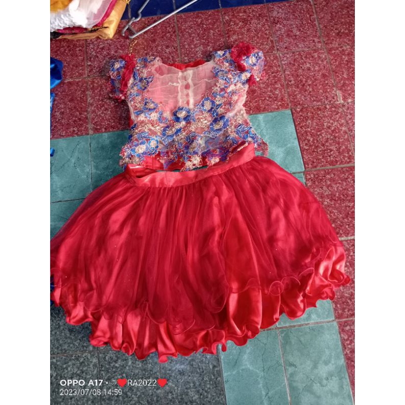 ♥️RARA♥️DRESS MINI/BAJU PENYANYI/MERAH BRUKAT