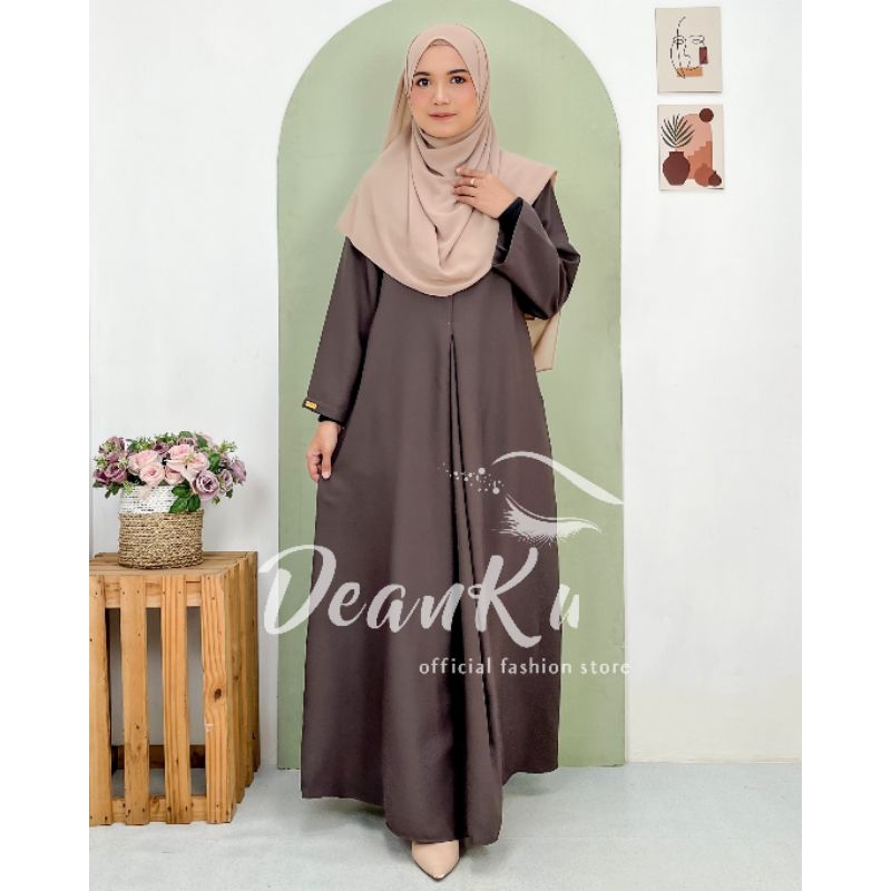 Fatira Abaya Turki Premium Basic Polos Syari Wanita Muslim Lengan Panjang Warna Hitam Navy Army Abu 