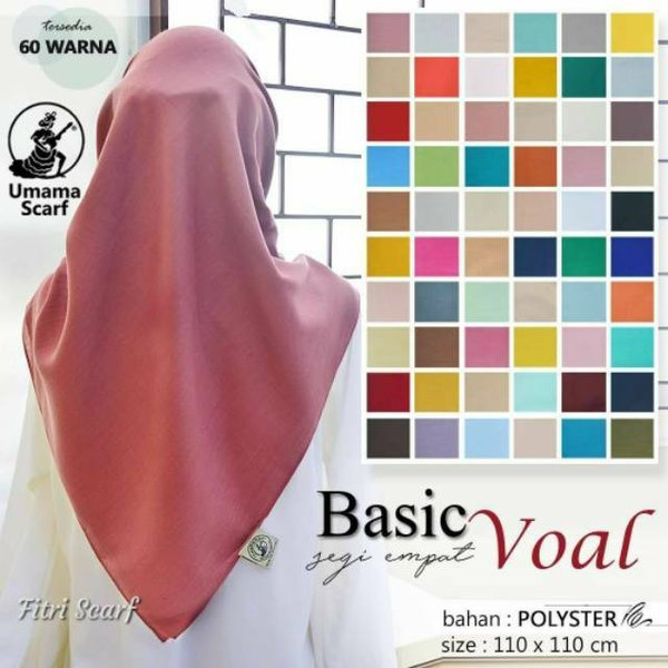Jilbab Segi Empat Polos Umama Basic Voal Premium