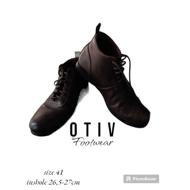 sepatu kulit asli merk Otiv warna brown