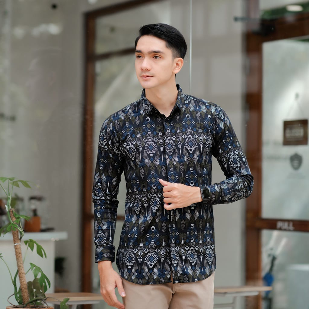 Kemeja Batik Pria Lengan Panjang Premium Baju Batik Kondangan Kmja Laki2 Batek Panjang Kemejah Batik