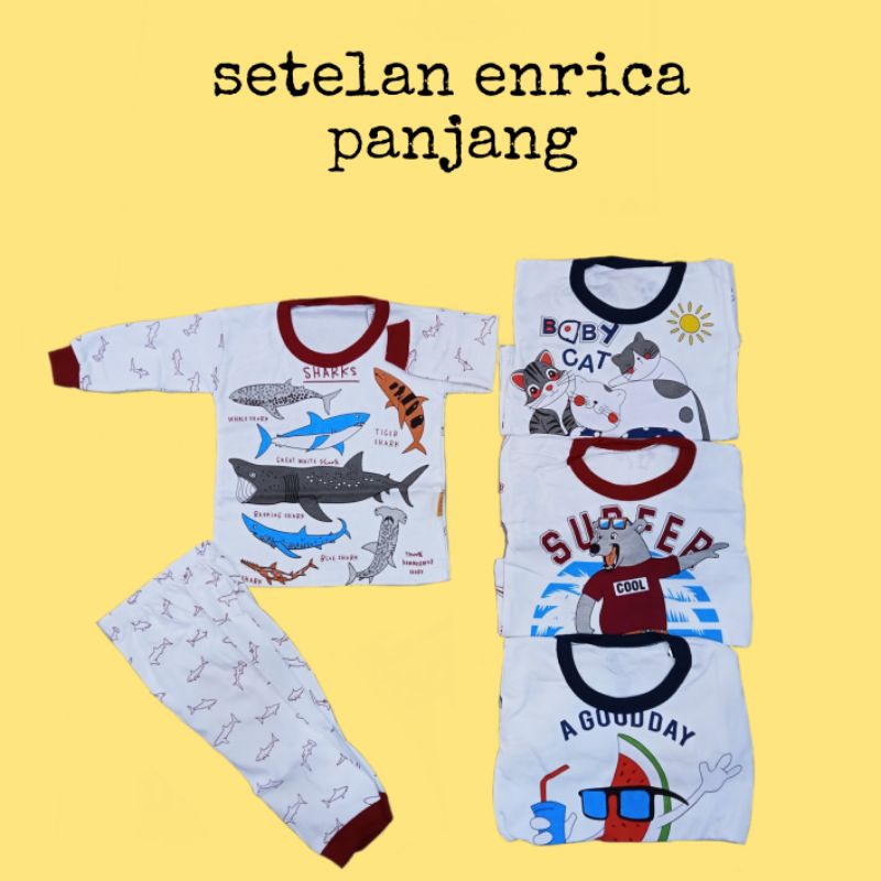 BAJU SETELAN ENRICA BAYI LAKI LAKI / USIA 0 - 6 BULAN