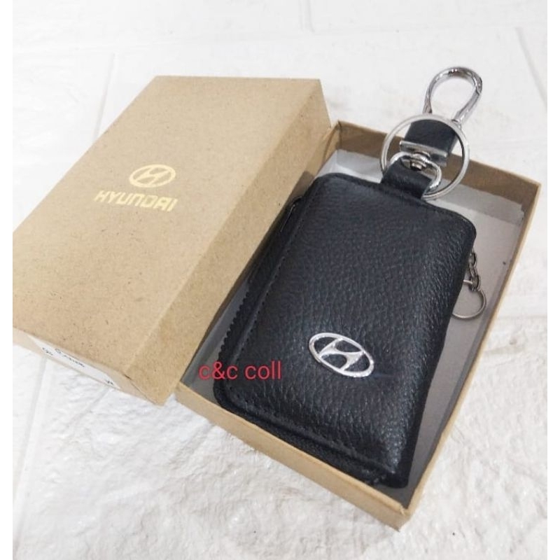 dompet stnk mobil dompet kunci mobil HYUNDAI kulit asli transparan