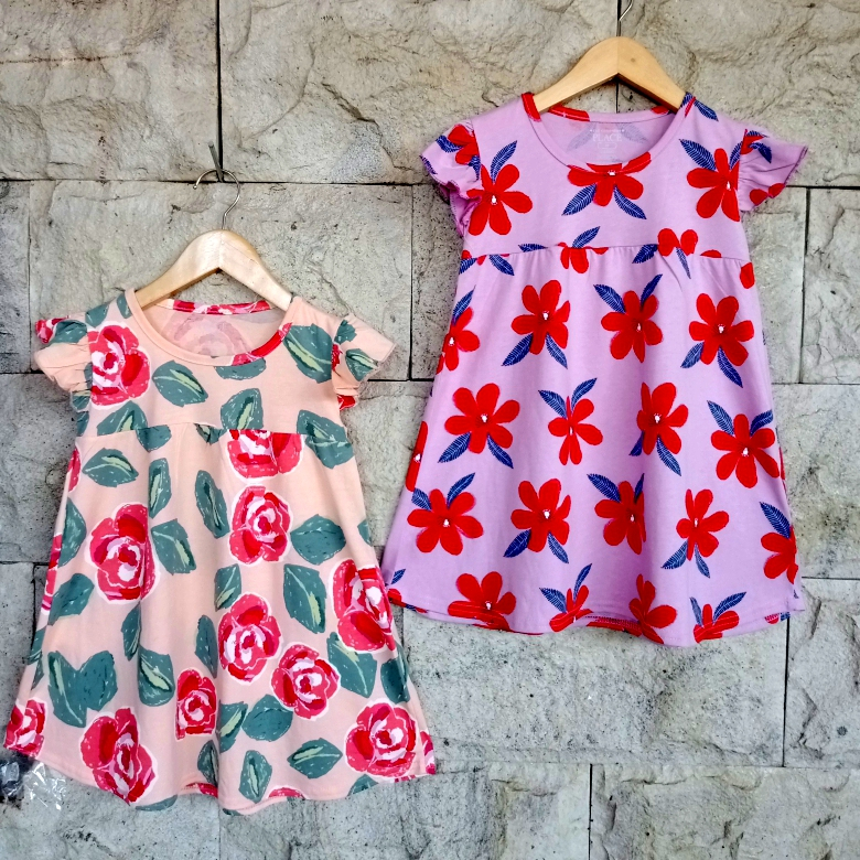 Place Baju Dress Branded Ruffle Anak Perempuan Usia 2,4,6 Tahun