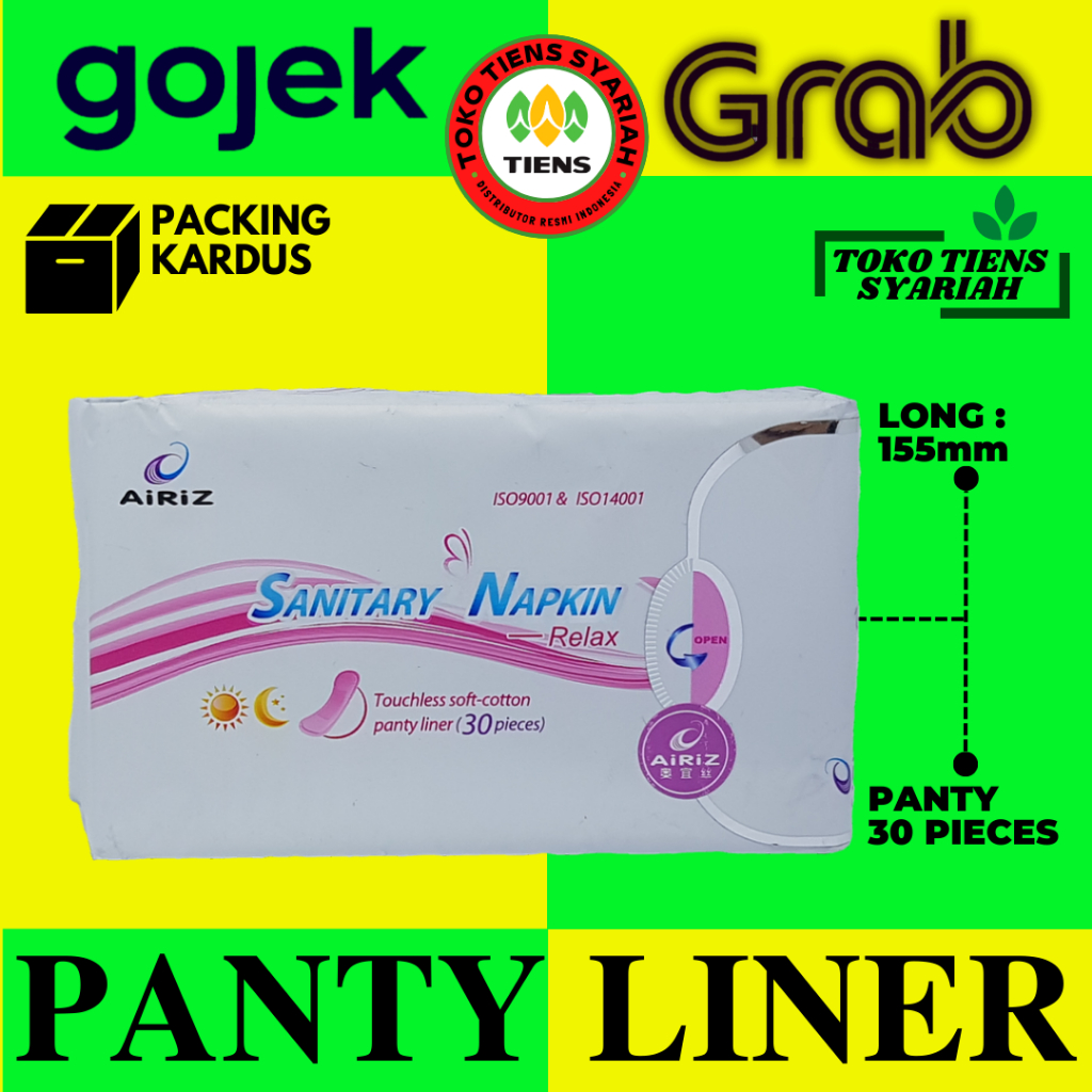 AIRIZ PANTYLINER TIENS UNTUK KEPUTIHAN | KEWANITAAN | PEMBALUT WANITA TIENS | ANTI KANKER SERVIKS