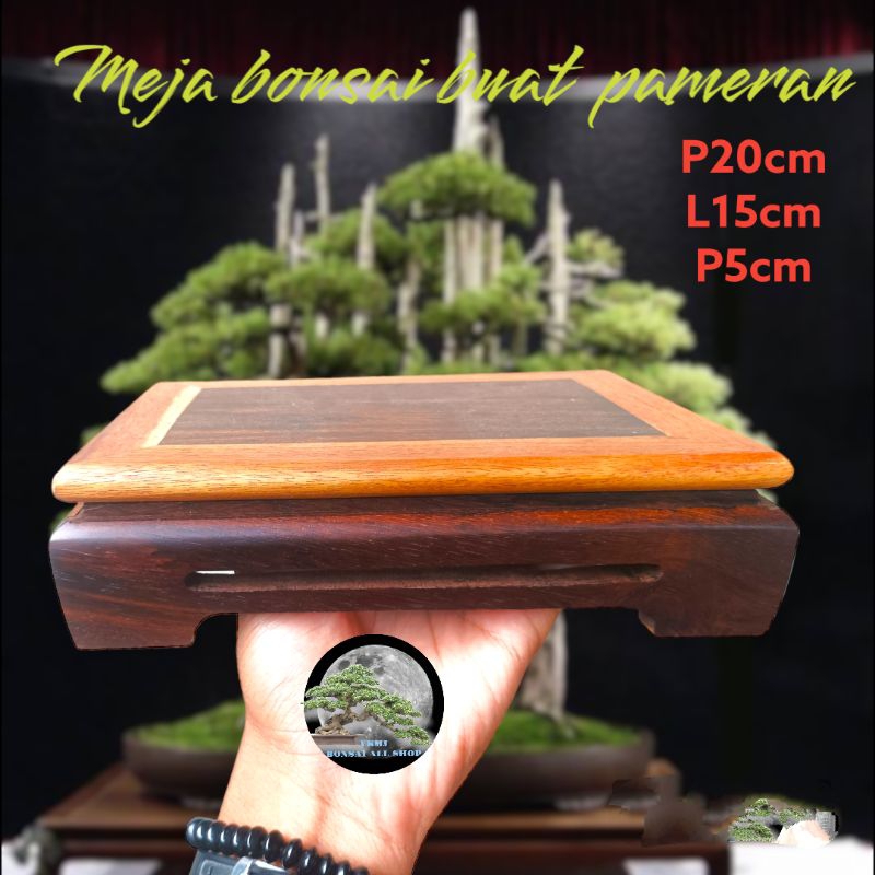 Meja bonsai pameran motif classic