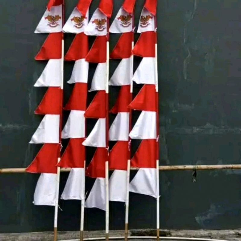 10 pcs Bendera Umbul Umbul merah putih