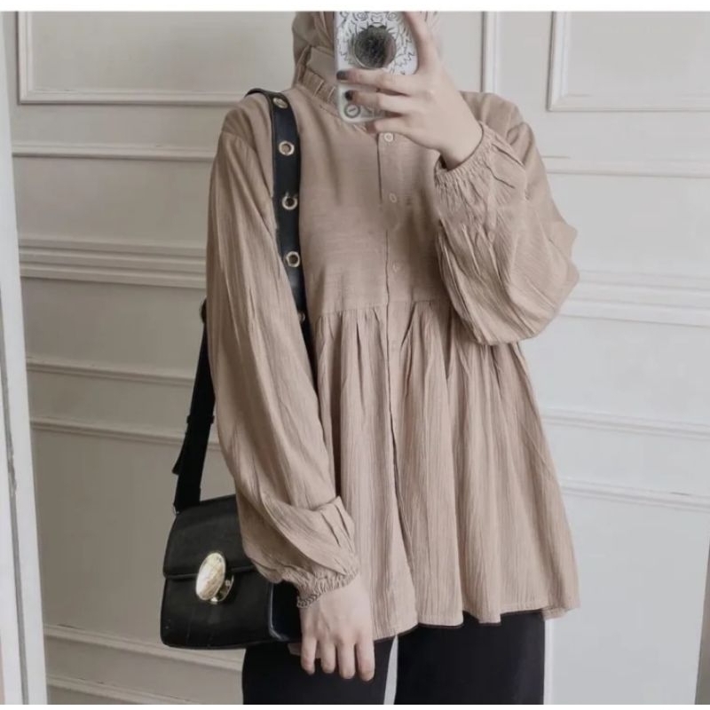 Tunik Crinkle Kekinian Tunik Crinkle Terbaru Tunik Crinkle Murah Atasan Wanita