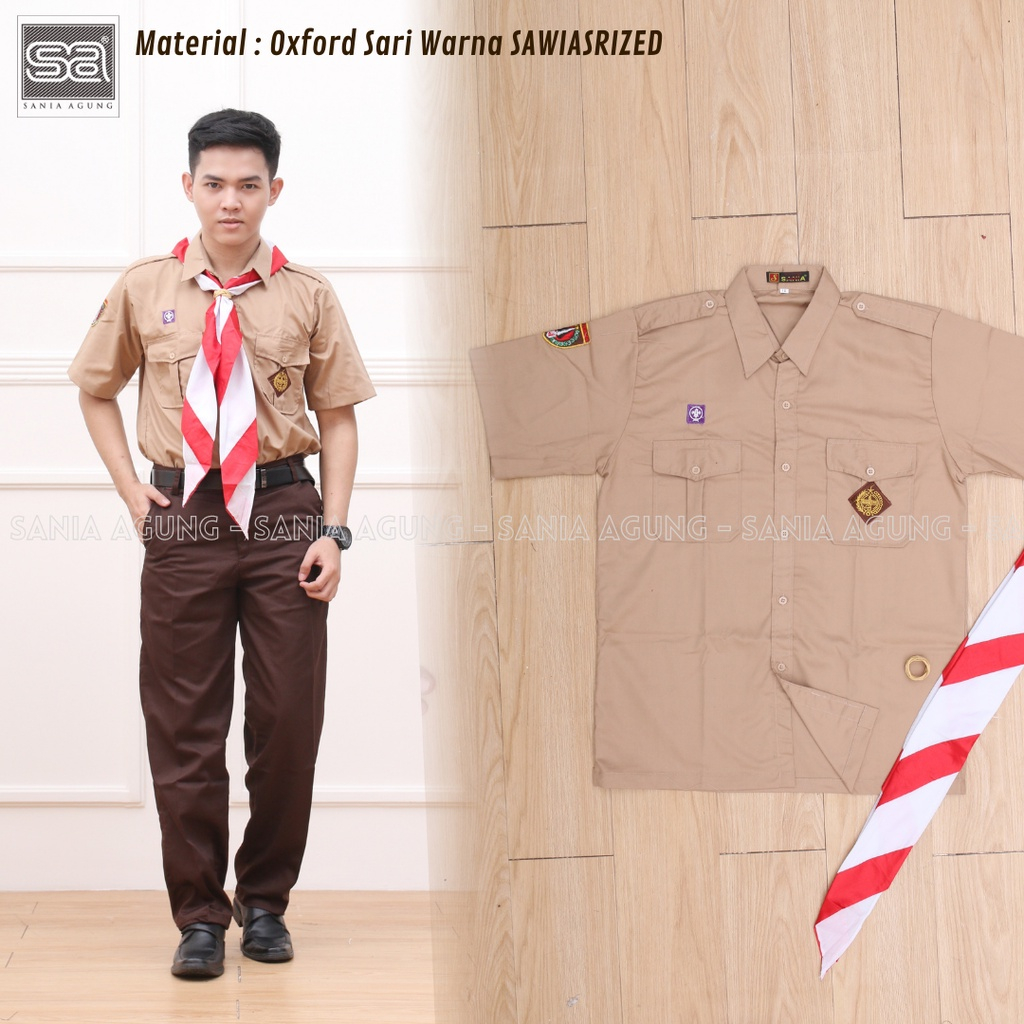 Pusat Seragam Sekolah - Seragam Sekolah Baju Atasan Kemeja Hem Pramuka Penggalang SMA Lengan Pendek 