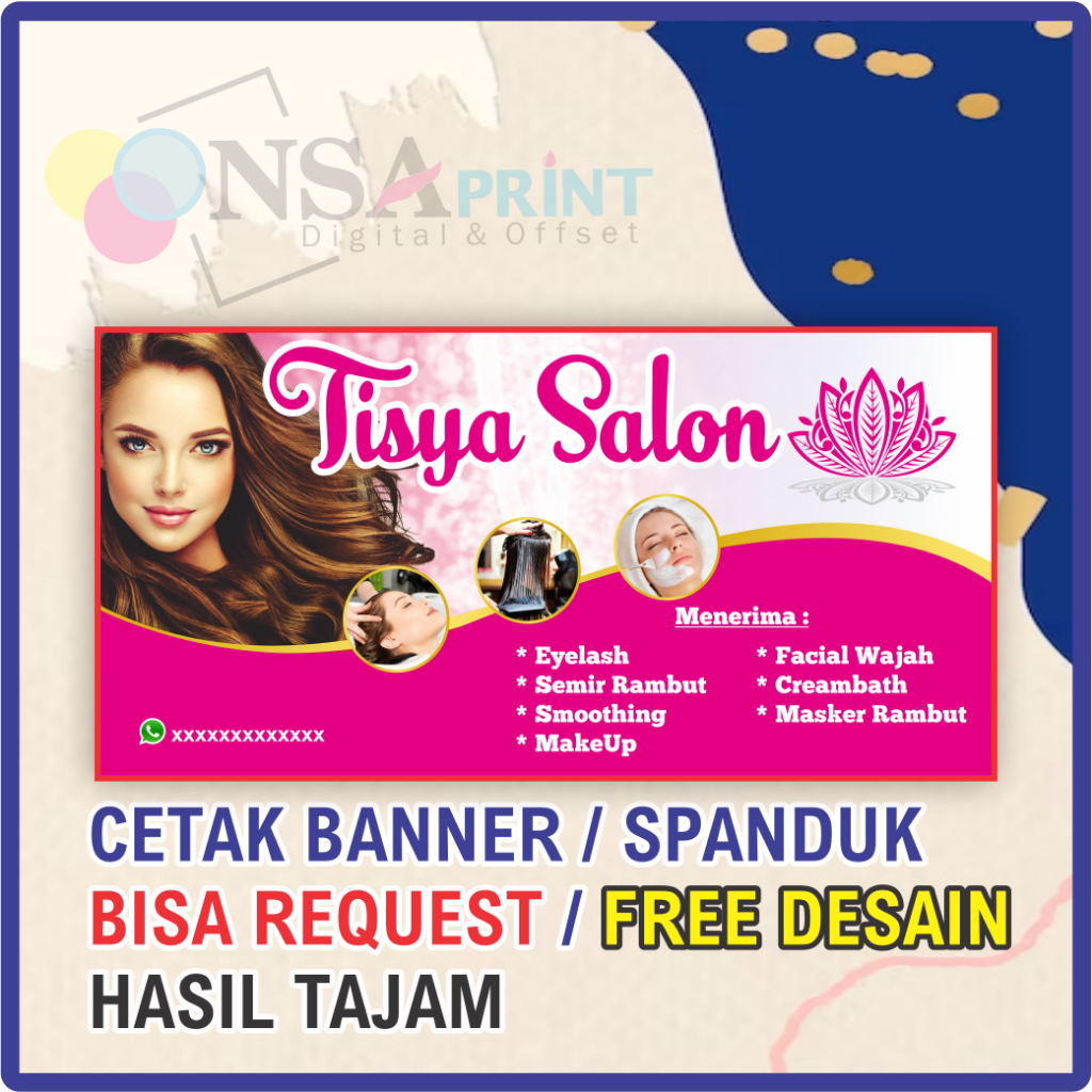 Ceatk Banner / Spanduk Salon Bisa Request Desain & free Desain