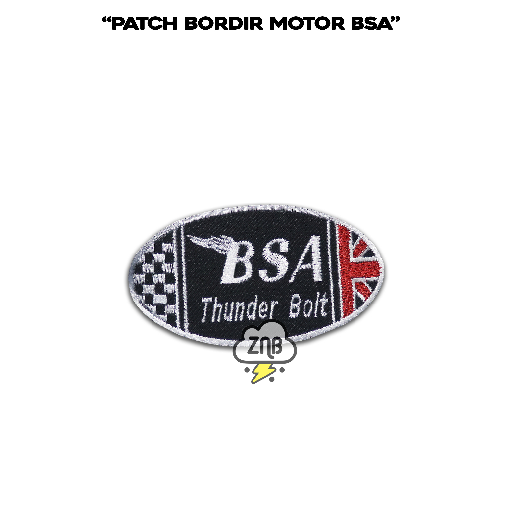 PATCH BSA EMBLEM BORDIR MOTOR IRON PATCH PREMIUM
