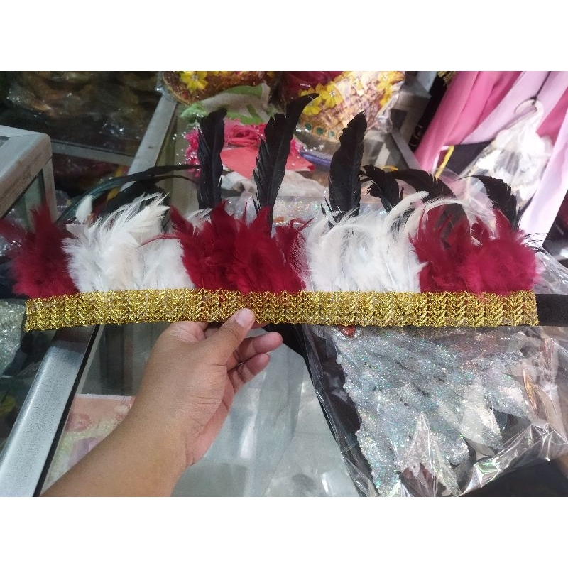 ikat kepala topi bulu adat papua kostum SPESIAL HUT RI MERAH PUTIH