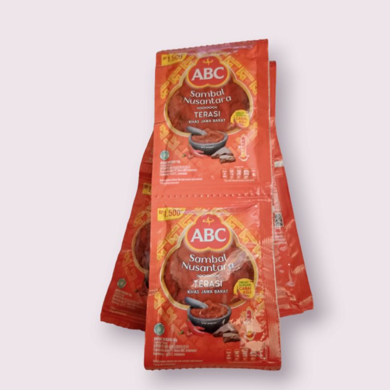 

sambal terasi abc sachet 18gr 1 renceng isi 10pcs