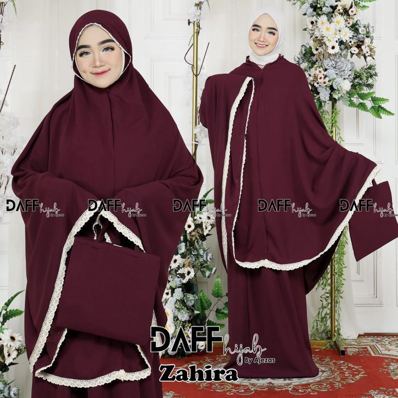 MUKENA 2IN1 CRINKLE DAFF HIJAB BY AJEZAS
