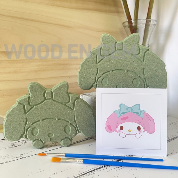 

DIY Wood Character Painting Melukis Mainan Anak Hampers Souvenir Kayu Karakter My Melody Sanrio