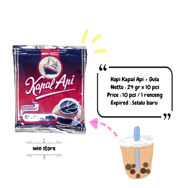 

Kopi Kapal Api Special Mix Plus Gula Sachet Renceng 10pcs Kopi Bubuk Instan