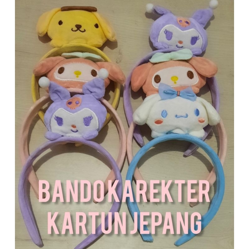 Bando Boneka Karakter Kartun Jepang Lucu Aksesoris Bando Anak Bandana