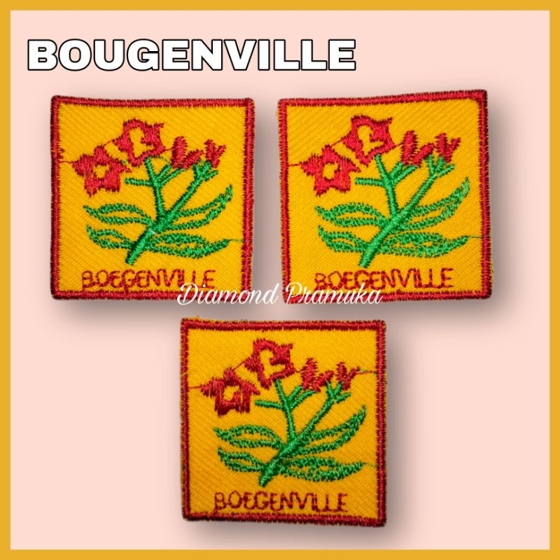 Tanda regu pramuka putri bordir bunga bougenville Bet bordir tanda regu bougenville