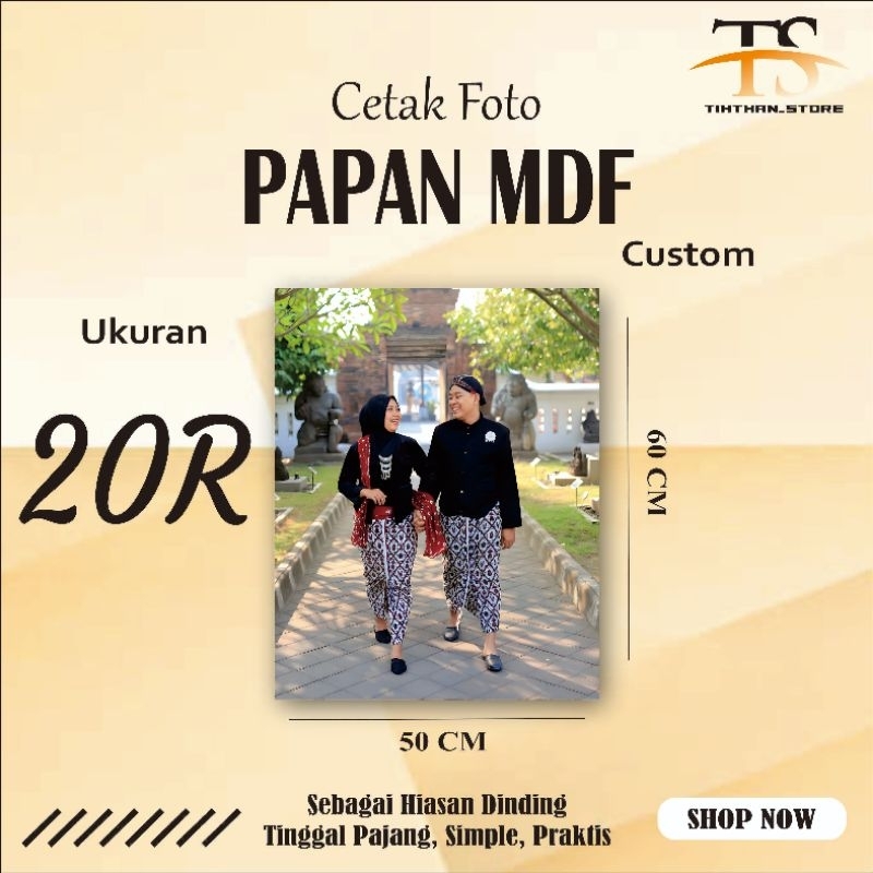 CETAK FOTO - MEDIA PAPAN MDF ukuran 20R