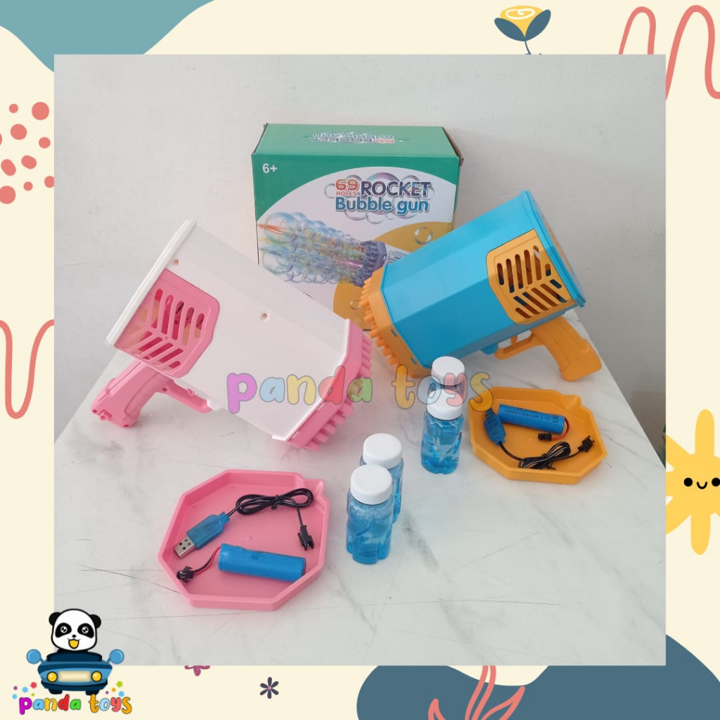 MAINAN 69 HOLES BAZOOKA ROCKET BUBBLE GUN BESAR 69 LUBANG 9919 3325B