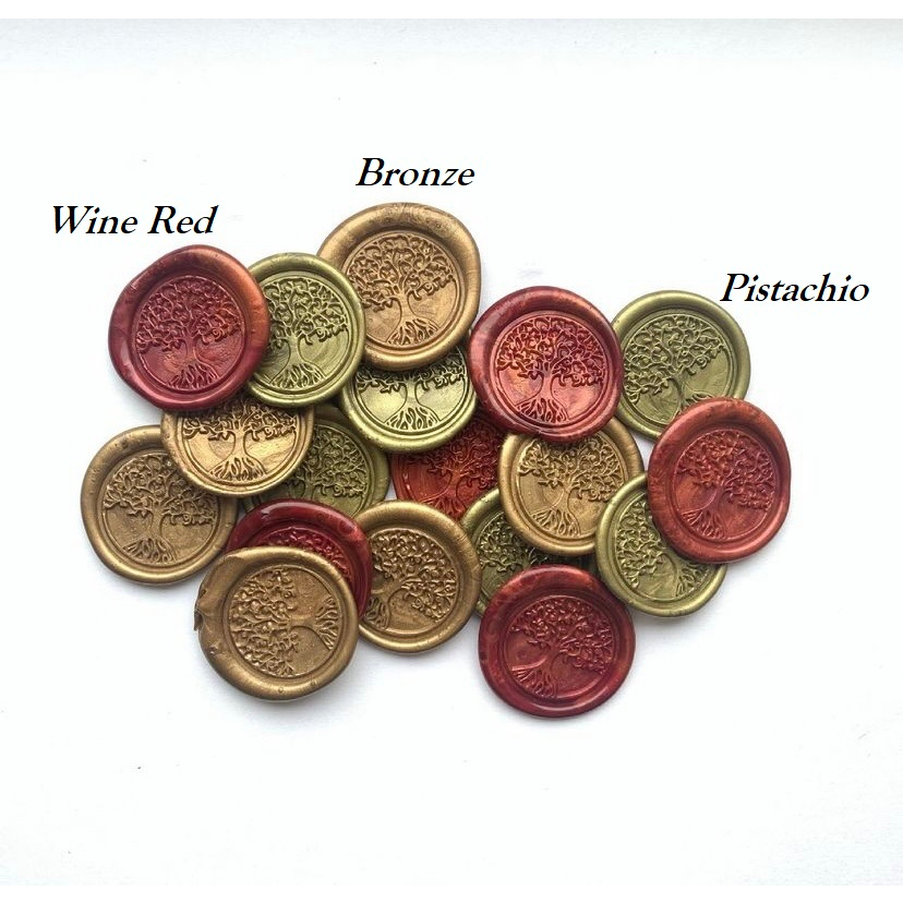 

OAK TREE 1 Pieces Wax seal coinbulat sticker instan segel vintage undangan / DIY Hampers / Wax Octagon GUN