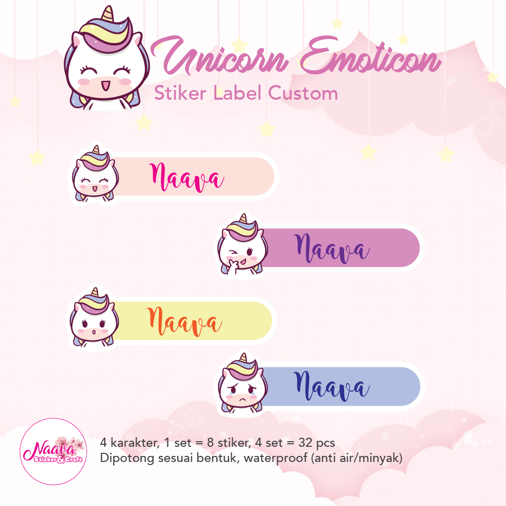 

STIKER LABEL BUKU CUSTOM NAMA ANAK - UNICORN