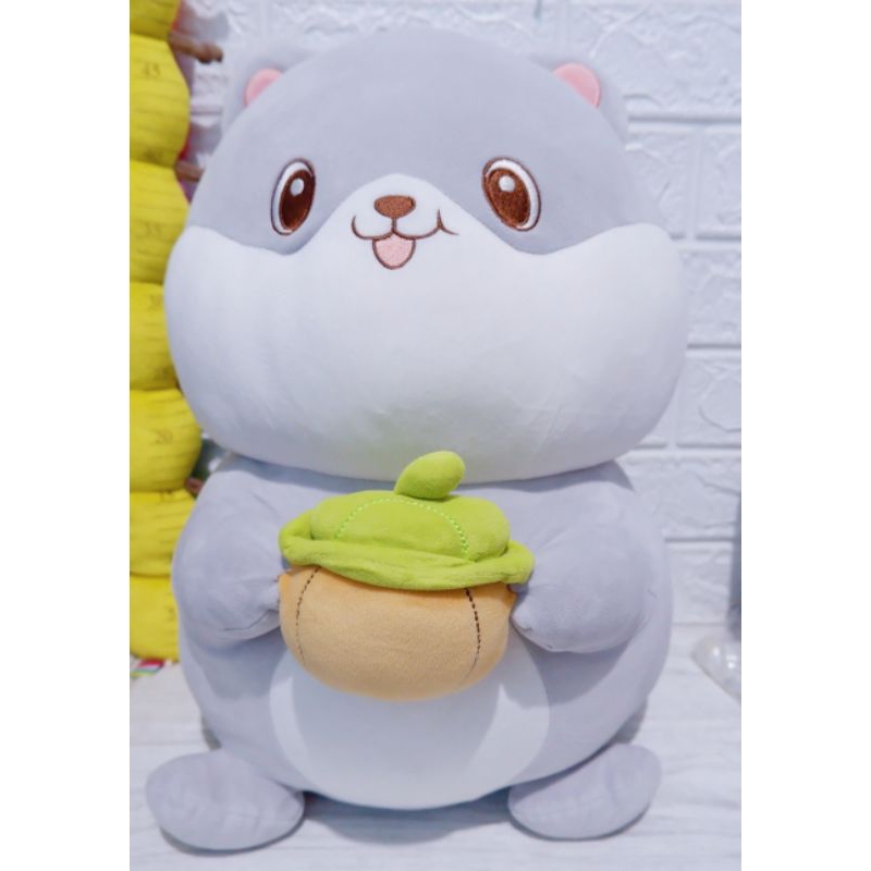 boneka tupai lembut bahan miniso besar 45cm the green party