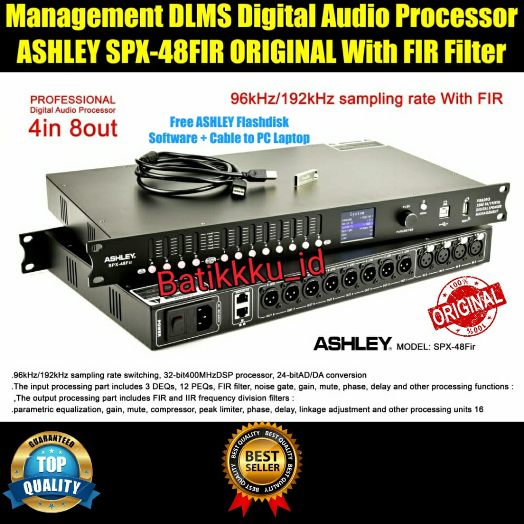 DLMS MANAGEMENT ASHLEY SPX 48 FIR SPX48 ORIGINAL 4 IN 8 OUT WITH FIR FILTER DIGITAL AUDIO PROCESSOR
