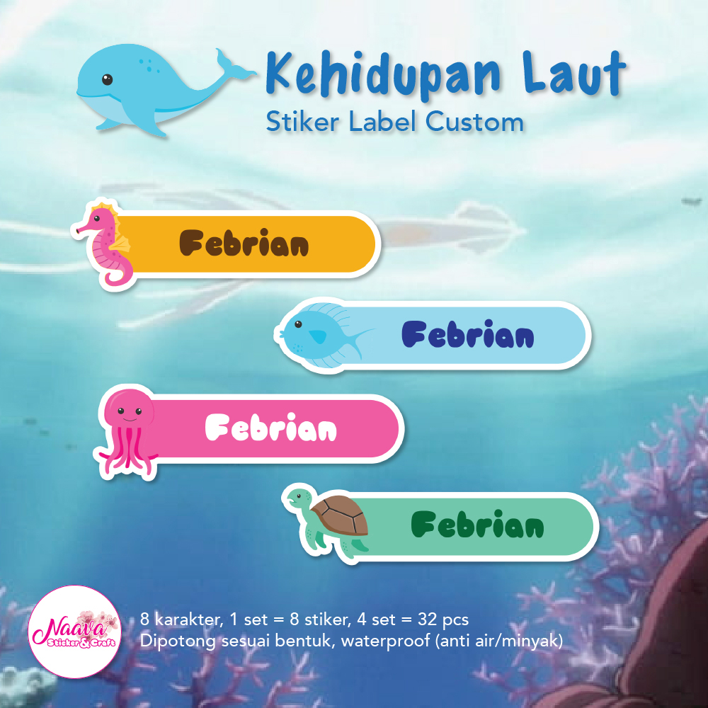 

STIKER LABEL BUKU CUSTOM NAMA ANAK - KEHIDUPAN LAUT