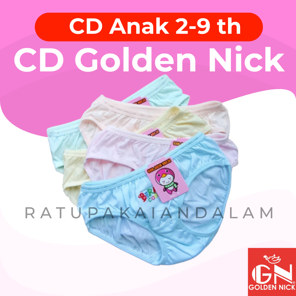 4pcs CD Anak Golden Nick 1189 M L XL Celana Dalam Anak Perempuan Pakaian Dalam - Ratupakaiandalam