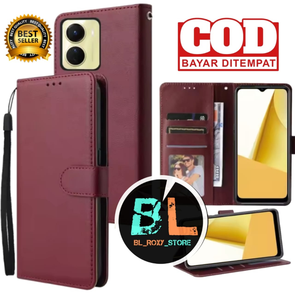 CASE DOMPET KULIT TIYPE HP VIVO Y16CASE FLIP DOMPET KULIT